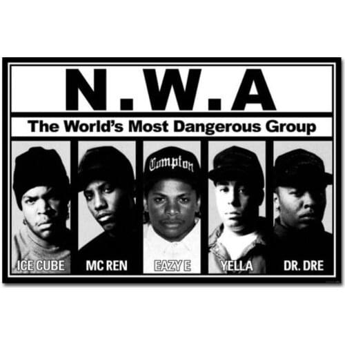 MQ900 Group NWA Ice Cube Dr Dre Rap Stars Music Hot New Art Poster Top Silk Light Canvas Home Decor Wall Picture Printings