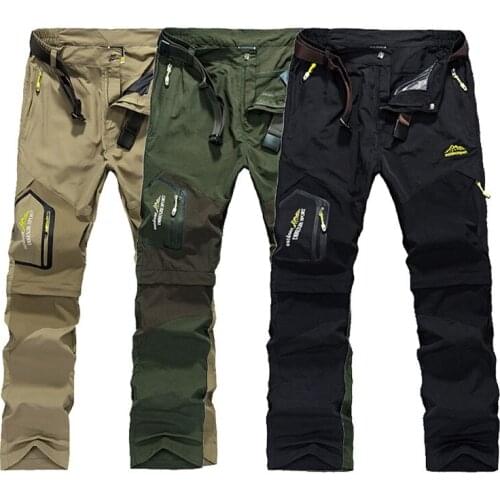 5 Piece Men Outdoor Quick Dry Pants Removable Hiking Plus Size Breathable Shorts Mountain Camping Trekking Trousers Dropshipping