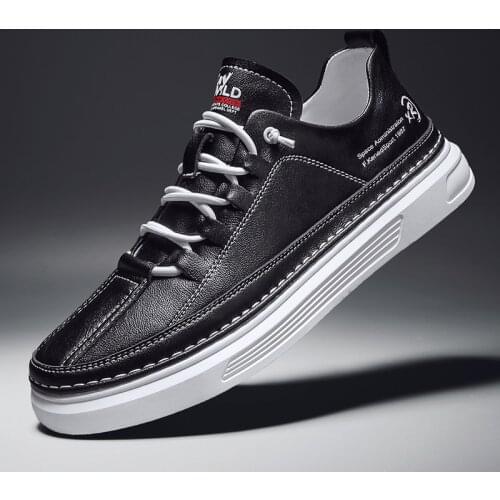 Mens Sneakers Breathable Genuine Leather Running Sports Shoes Waterproof Board Shoes Sport Shoes Comfortable Casual Shoes