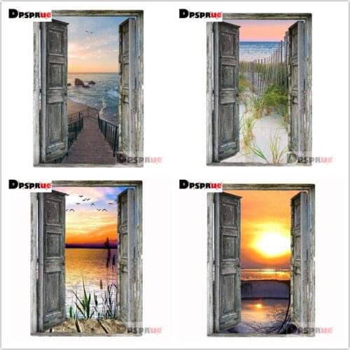 Dpsupr Full Square/Round Drill 5D DIY Diamond Painting Kit "Door Scenery" Diamond Embroidery Mosaic Cross Stitch 3D Decor Gift