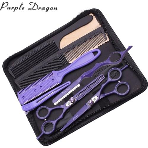 Hair Cutting Scissors Set 5.5" Purple Dragon JP Stainless 1018# Hairdresser Scissors Thinning Shears Hair Scissors Professional