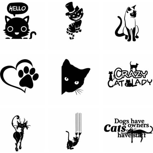 10 Styles Funny PET Cat Car Stickers And Motorcycle car Sticker Car-Styling cars Accessories Decoration