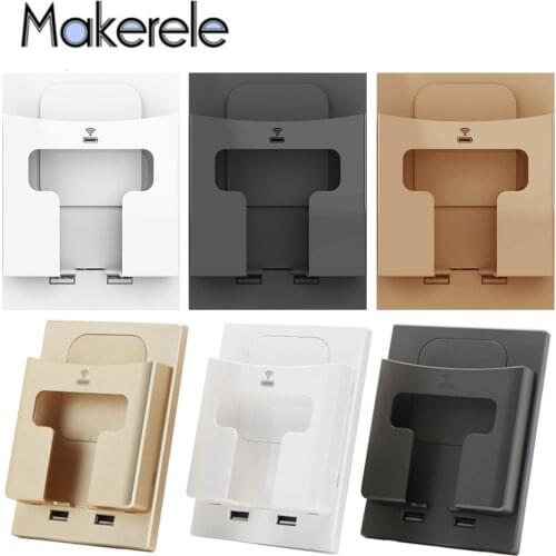 5V Wall Mounted Wireless Charger Fast Charge Ultra-thin Panel Dual Usb Ports QI Wall Socket For Wireless Charge Mobile Phone