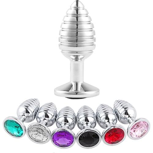 Stainless Steel Butt Plug Anal Massager Screw Thread Anal Plug Anus Sex Toys for Women Men Couples Anal Spiral Beads Stimulation