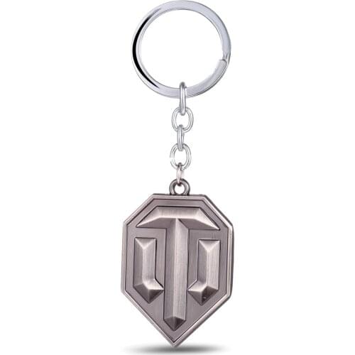 New Fashion World of Tank Keychain Metal Game Logo Key Chain Llaveros Chaveiro Keyring WOT Key Rings Men gift for BF