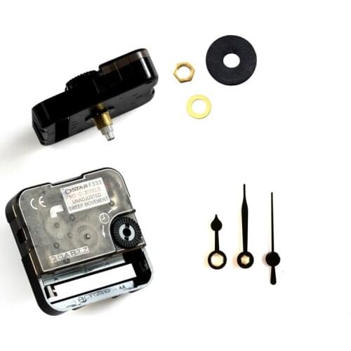 Ostar Silent Movement Plastic quartz clock mechanism with black short hands 521# Clock Accessory Quartz DIY Clock kits F333
