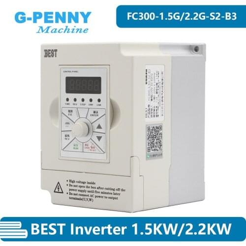 BEST Brand Inverter 1.5kw / 2.2kw 220v 1000Hz Variable Frequency Drive for spindle motor speed control 3-phase output
