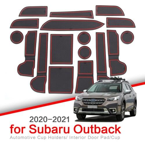 ZUNDUO Anti-Slip Gate Slot Cup Mat for Subaru Outback 2020 2021 Interior Accessories Rubber Armrest Box Door Pad Accessories