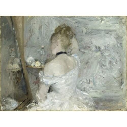 Reproduction artwork by Canvas prints famous oil painting of Berthe Morisot dressing Woman quality home decor art free shipping
