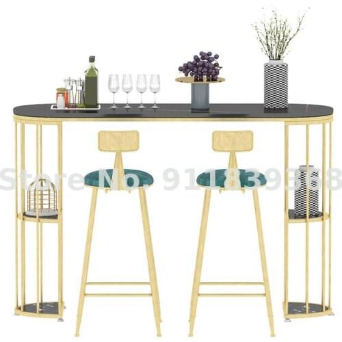 Rock Bar Table And Chair Family Partition Living Room Light Luxury Net Red Milk Tea Shop Table And Chair Combination Balcony Sma