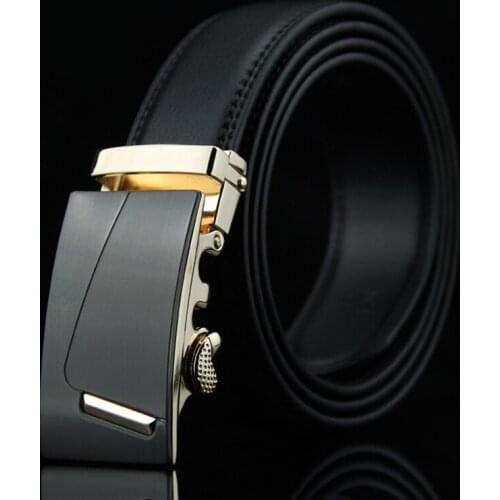 Luxury Famous Brand Belt Top Quality Genuine Leather Belts for Men,Mens Automatic Metal Buckle Belt Length 110-125cm