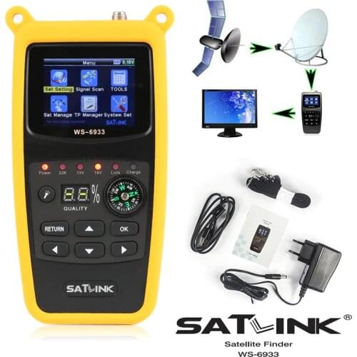Satlink WS-6933 DVB-S2 FTA C&KU Band Satlink Digital Satellite Finder Meter ws6933 PK V8 finder