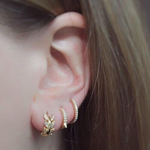 2019 New cute sparking mini circle earring,micro pave cz open 10mm hoop girl women 925 sterling silver fashion jewelry earring