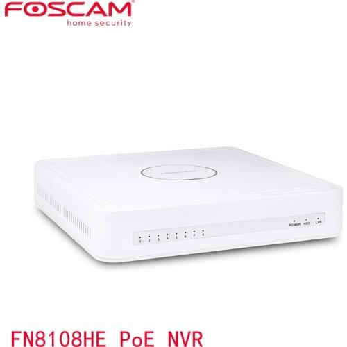 Foscam FN8108HE 8-Channel 5MP PoE NVR Network Video Recorder 24/7 Continuous Recording