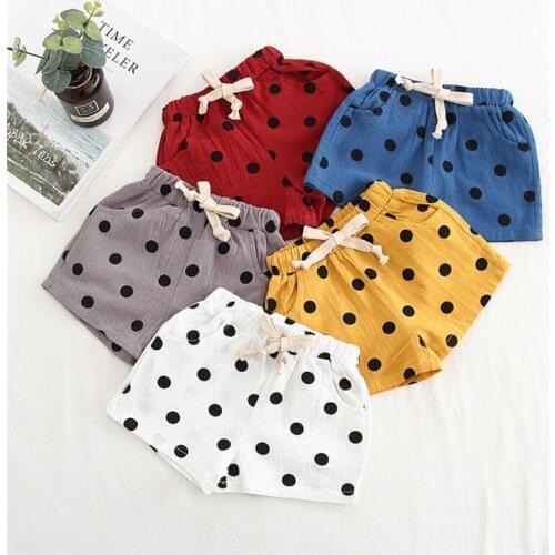 Boys shorts summer polka dot short pants baby girls beach shorts toddler girls short leggings children trousers jongens shorts