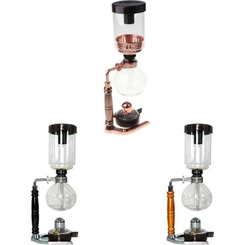 Japanese Style Siphon Coffee Maker Tea Pot Vacuum Coffeemaker Glass Type Machine Filter 3Cups