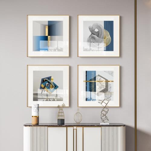 Nordic Geometric Perspective Modern Light Luxury Living Room Decoration Painting Bedroom Geometric Graphic Mural Painting