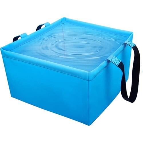 Collapsible Bucket Camping Water Storage Container 18L Portable Folding Bucket Wash Basin PVC for Travel Hiking Fishing Boating
