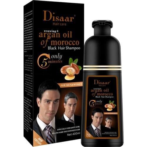 SL DISAAR 400ML Cover Grey Hair Morocco Argan Oil Care Fast Magic Black Hair Shampoo Dye Repair Damaged Improve Split Hair Rough