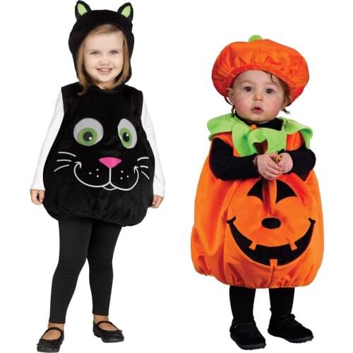 Snailify Halloween Costume For 12-24 Month Infant Pumpkin Costume Googly Eye Cat Toddler Costume Tunic And Hat Set
