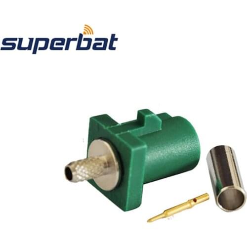 Superbat Fakra E Green/6002 Plug OEM Antenna Connector Car TV1 for RF Coaxial Cable RG316 RG174 LMR100