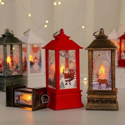 2021 New Christmas Ornament LED Lamp Desktop Hanging Santa Claus Elk Lantern Christmas Home Decorations New Year Gift Navidad