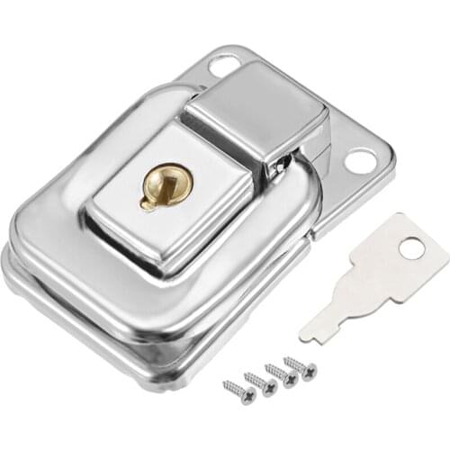 Uxcell 1/2/5/10pcs Small Size Suitcase Hasp 41mm x 28mm Metal Catch Latch with Keys and Screws Silver Durable