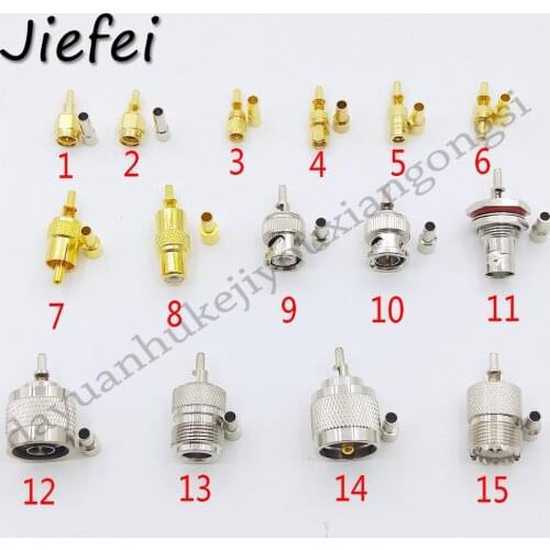 1Pcs RCA UHF PL259 SO239 BNC N M5 RP SMA SMB SMC Male/Female plug Window Crimp For RG316 RG174 LMR100 Cable RF Adapter Coaxial