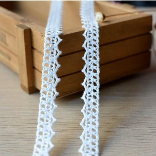 10 Meters/lot Beige Cotton Embroidered Lace Trim Apparel Sewing Crocheted Lace Ribbon Sewing Accessories