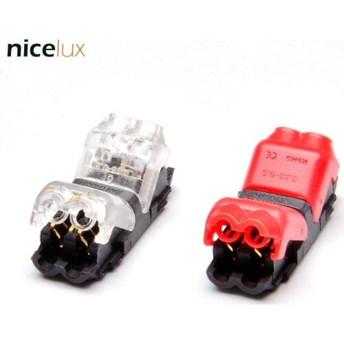 10pcs 2 Pin I Shape Quick Splice Wire Wiring Terminals Crimp Connectors for 22-20AWG LED Strip Wire Audio Car Cable Crimping