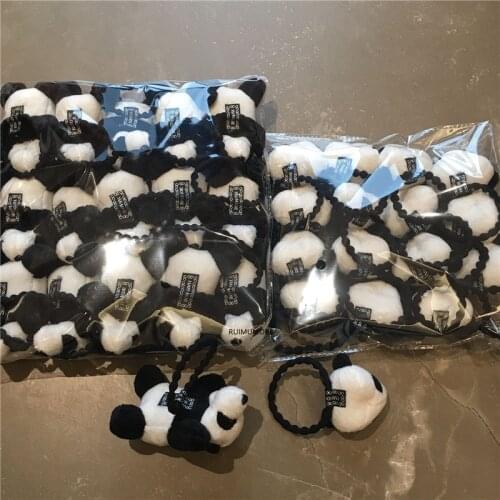 15PCS/LOT , Panda Kids Gift Plush Toy - 4CM And 10CM Stuffed Hair Tie DOLL