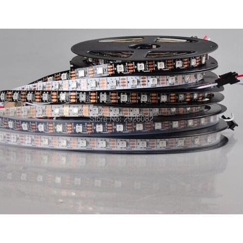 DC5V 60LEDs/m 5050 SMD Digital SK6812 RGB LED Strip Light Christmas TV Flexible Pixel Tape Lamp,White/Black PCB,IP20/IP65/IP67