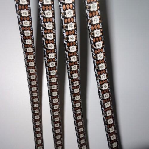 Addressable 3m 96LEDs/m DC5V WS2812B led pixel strip,IP65;waterproof by silicon coating,with 96pixels/M;BLACK PCB