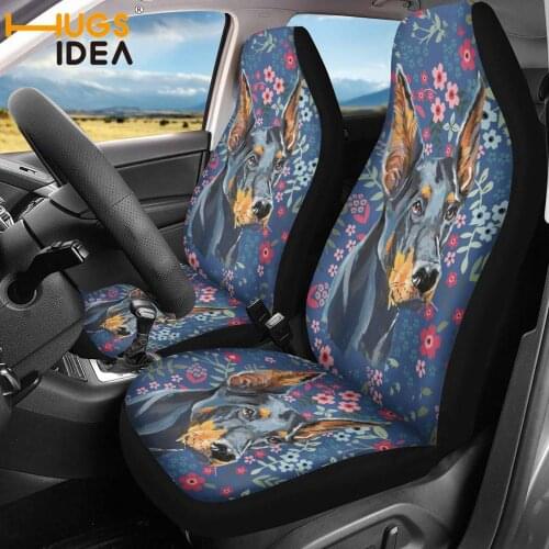 HUGSIDEA Flowers Joyful Dog Printed Car Seat Sheet Universal Auto Seat Cover Anti-dirty Dustproof SUV Interior Accessories