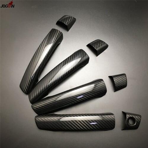 Carbon Fiber Side Door Handle Cover Trim Smart Key Hole For AUDI A3 S3 RS3 8V 2013 2014 2015 2016 2017 LHD