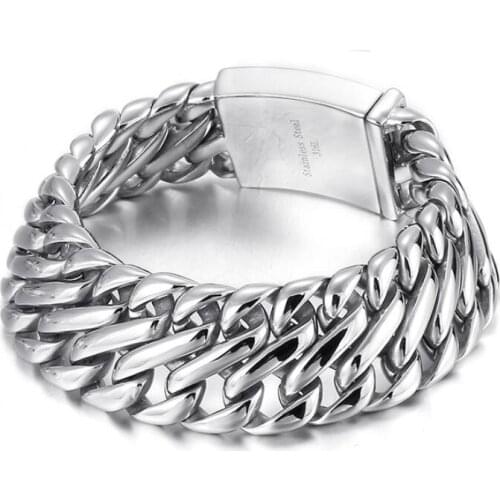 26mm 9 inch Mens Bracelet Keel Titanium Steel High Polished Link Chain Bracelet Casting Jewelry Great Gifts For Mens .Father