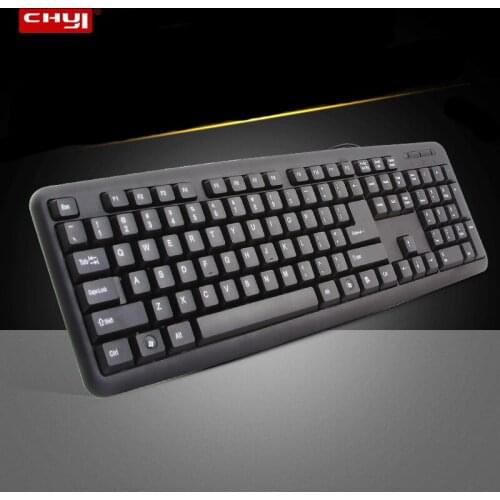 CHYI 104 Keys Keyboard With Anti-Slip Mat Gaming Computer Ergonomic Keypad Office USB Wired Black For PC Laptop Desktop Tablet