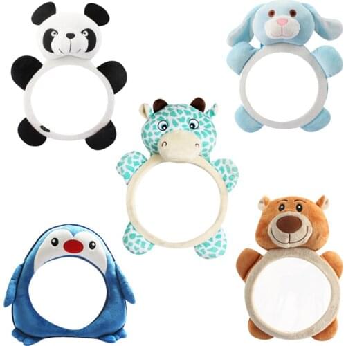 Baby Safety Rearview Mirror Cartoon Animal Observation Rearview Mirror Baby Child Safety looking Glass Clip Rearview