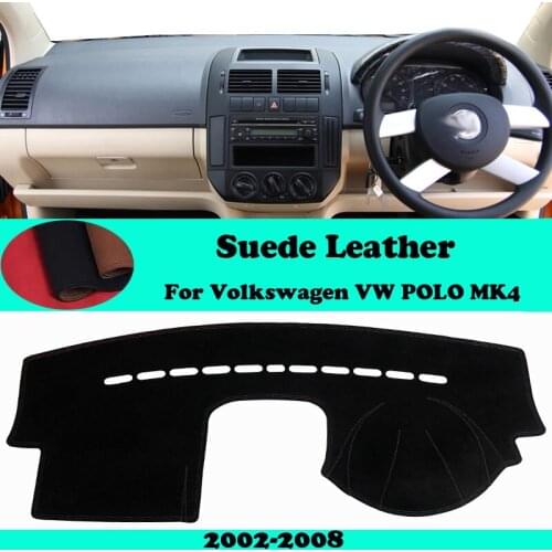 For Volkswagen VW POLO MK4 2002~2008 9N 9N3 Suede Leather Dashmat Dashboard Cover Pad Dash Mat Carpet Car-Styling Accessories