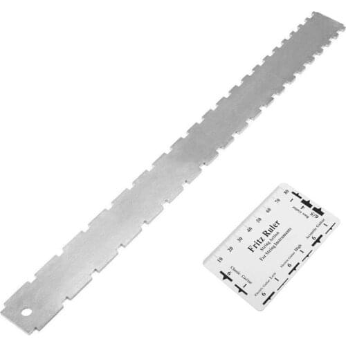 Guitar Neck Notched Straight Edge Luthiers Tool with String Action Ruler Gauge for Gibson 24.75 Inch and Fender 25.5 Inch Electr