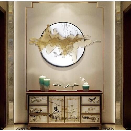 Chinese Wrought Iron Landscape Wall Mural Ornaments Home Livingroom Wall Hanging Crafts Hotel Office Wall Sticker Decoartion Art