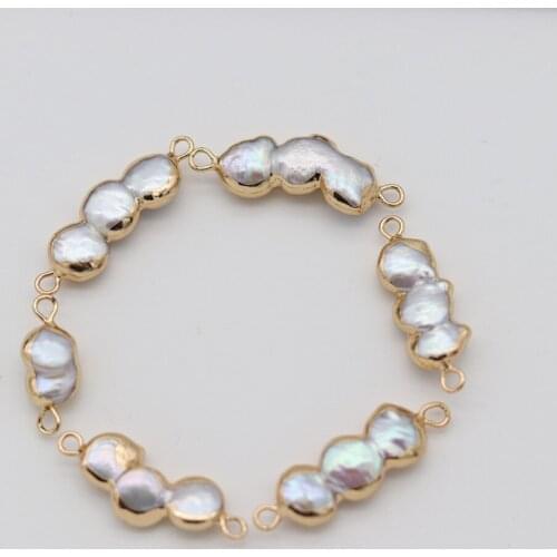 Hot Selling Natural Pearl Peanut Shape Boutique Pearl Connector Making DIY Fashion Charm Necklace Bracelet Jewelry Accessories