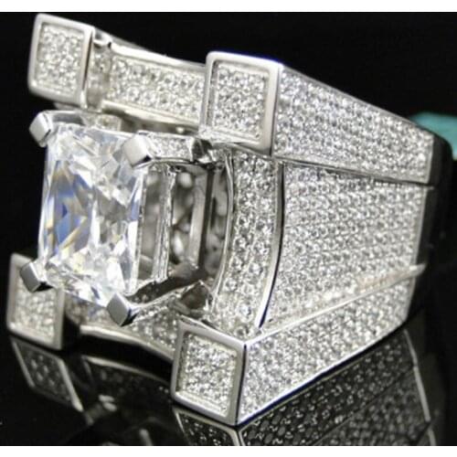Milangirl Luxury Micro Inlaid Zircon Male Ring Hip-hop Hipster Ring Party Accessories