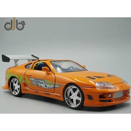 1:24 Diecast Car Model Toy Brians F-Toyota Supra Miniature Vehicle Replica For Collection
