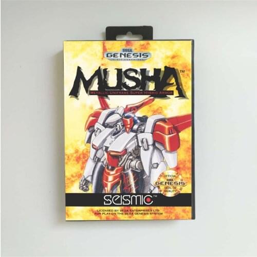 Musha - USA Cover With Retail Box 16 Bit MD Game Card for Sega Megadrive Genesis Video Game Console