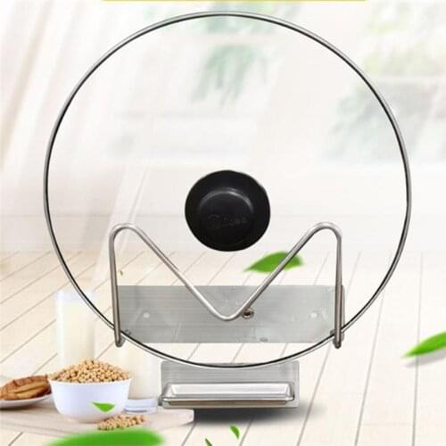 New 1Pcs Kitchen Accessories Stainless Steel Pot Lid Shelf Kitchen Organizer Pan Cover Lid Rack Stand Holder