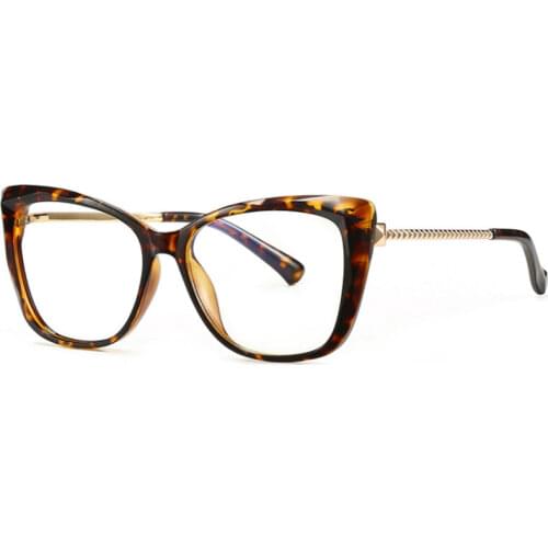 Cat Eye Crystal Trim Anti Blue Light Optical Glasses Frames Square Men Women TR90 Fashion Computer Eyeglasses 50080