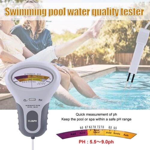 PH Meter & Chlorine Level CL2 Meter Combo Portable 2 in 1 Water Quality Dial Tester For Pool Spa Drinking Water ph метр