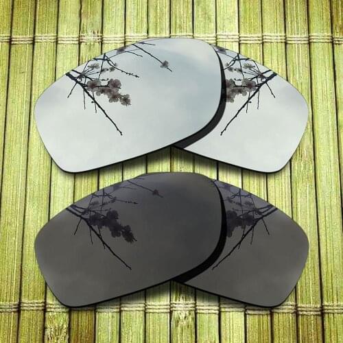 Polarized Replacement Lense For-Oakley Fives Squared Sunglasses Frame True Color Mirrored Coating - Chrome&Black Combine Options