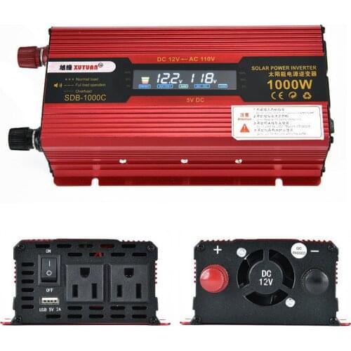 Portable Car Inverter 1000W Dual Socket USB Port Charger Veicular Car Power Inverter Grid Tie Inversor Converter 12/24v For US